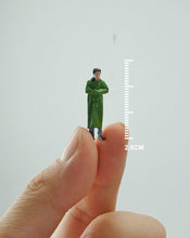 Load image into Gallery viewer, 1:64 Painted Figure Model Miniature Resin Diorama Sand Green Coat Standing Man
