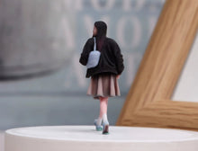 Load image into Gallery viewer, 1:64 Painted Figure Model Miniature Resin Diorama Toy Sand Walking Girl Casual

