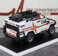 Load image into Gallery viewer, MK 1:64 White H2 Fire Dep. Rescue Vehicle ORV Model Diecast Metal Car New Collection
