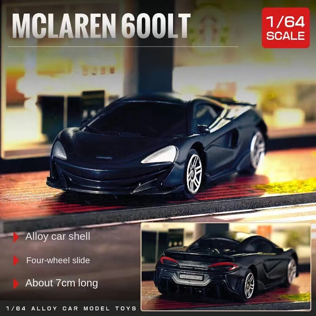 MKD 1:64 Black 600LT Racing Sports Model Toy Diecast Metal Alloy Car