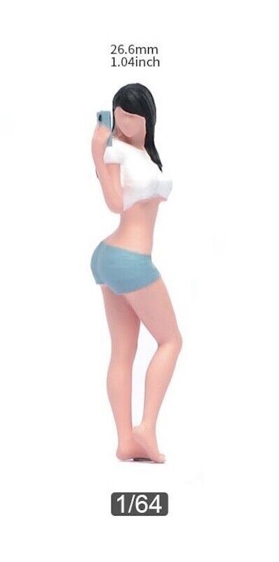 1:64 Painted Unpainted Figure Model Miniature Resin Diorama Sand Selfie Beauty