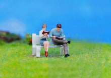 Load image into Gallery viewer, 1:64 Painted Figure Model Miniature Resin Diorama Cafe Sitting Pose Lady Man Toy Collection
