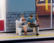 Load image into Gallery viewer, 1:64 Painted Figure Model Miniature Resin Diorama Cafe Sitting Pose Lady Man Toy Collection
