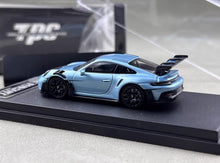 Load image into Gallery viewer, TPC 1:64 Ice Blue 911 GT3 RS 992 Pursuit Sports Model Diecast Metal Car New Collection

