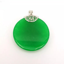 Load image into Gallery viewer, Nature Jade Peace Round Pendant Necklace Gift Jewelry charm Blessing Lucky new b
