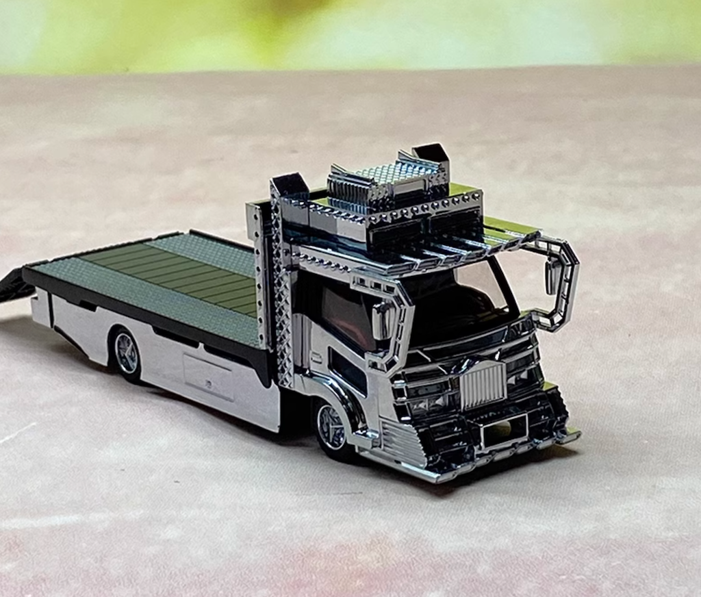 【国内配送】 Truck Tow Flatbed Dekotora Silver 1:64 MT Sports Model VIP ミニカー