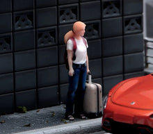 Load image into Gallery viewer, 1:64 Painted Figure Model Miniature Resin Diorama Toy Sand Woman With Luggage
