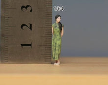 Load image into Gallery viewer, 1:64 Painted Figure Model Miniature Resin Diorama Sand Qipao Beauty Lady Girl
