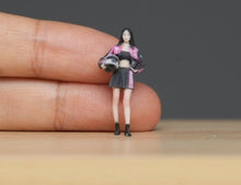 Load image into Gallery viewer, 1:64 Painted Figure Model Miniature Resin Diorama Sand Trendy Girl with Helmet
