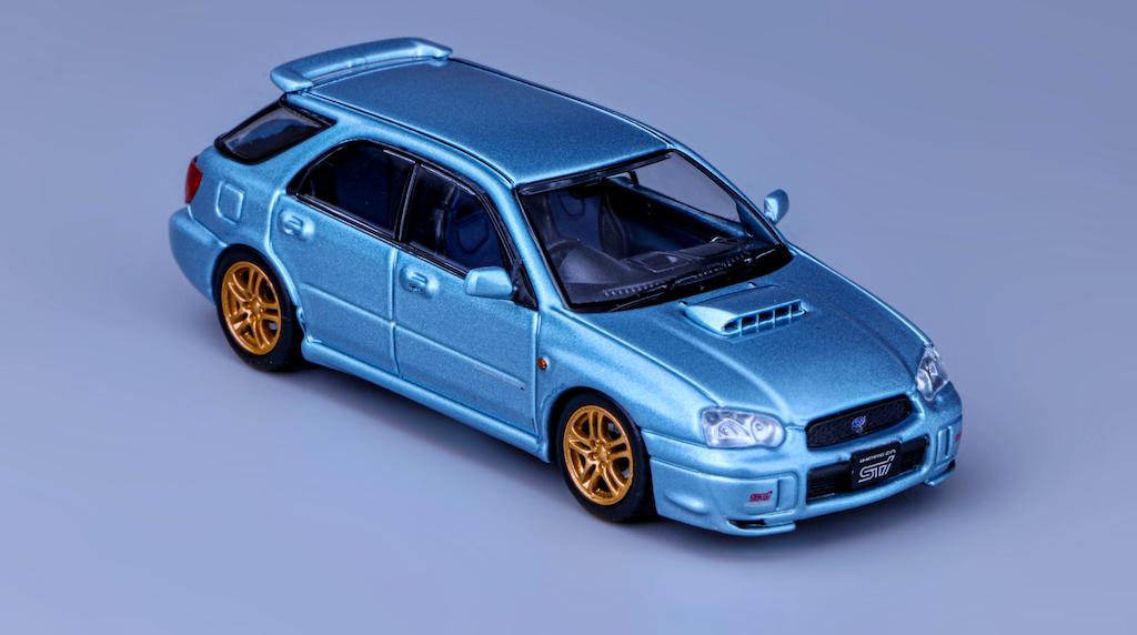1:64 Furuya Ice Blue Impreza WRX STI VIII 8 Wagon Model Diecast Metal Car New Collection