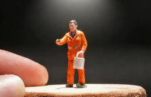 Load image into Gallery viewer, 1:64 Painted Figure Model Miniature Resin Diorama Toy Sand Painter Orange Outfit
