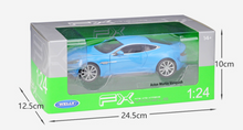 Load image into Gallery viewer, WELLY 1:24 Blue Vanquish Coupe Racing Sports Model Diecast Metal Car
