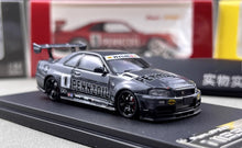 Load image into Gallery viewer, FS 1:64 Gray JDM Skyline GTR R34 #1 Sports Model Diecast Metal Car New Collection
