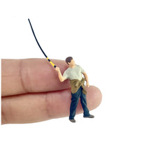 Load image into Gallery viewer, 1:64 Painted Figure Mini Model Miniature Resin Diorama Go Fishing Fisherman Toy
