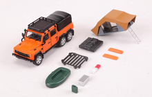 Load image into Gallery viewer, GCD 1:64 Orange ORV Defender 6x6 Camper Tent SUV Model Diecast Metal Car New
