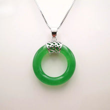 Load image into Gallery viewer, Nature Jade Ring Round Pendant Necklace Gift Jewelry charm Blessing Fortune g
