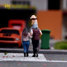 Load image into Gallery viewer, 1:64 Painted Figure Model Miniature Resin Diorama Sand Family Dad Mom Girl Set

