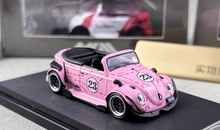 Load image into Gallery viewer, HKM 1:64 Pink VW RWB Beetle #23 Convertible Sports Model Diecast Metal Car New Collection
