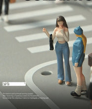 Load image into Gallery viewer, 1:64 Painted Figure Mini Model Miniature Resin Diorama Lady Brown Hair Girl Bag
