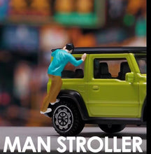 Load image into Gallery viewer, 1:64 Painted Figure Mini Model Miniature Resin Diorama Sand Pushing Stroller Man
