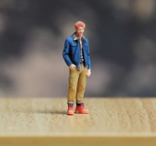 Load image into Gallery viewer, 1:64 Painted Figure Model Miniature Resin Diorama Sand Denim Casual Man Boy Toy
