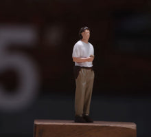 Load image into Gallery viewer, 1:64 Painted Figure Model Miniature Resin Casual Man Standing Holding Coffee

