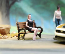 Load image into Gallery viewer, 1:64 Painted Figure Model Miniature Resin Diorama Sand Dress Lady Sitting Black

