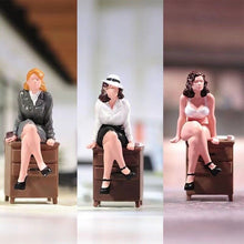 Load image into Gallery viewer, 1:64 Painted Figure Model Miniature Resin Diorama Lady Special Agent Cabinet Toy Collection
