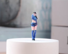Load image into Gallery viewer, 1:64 Painted Figure Model Miniature Resin Diorama Car Model Lady Sand Hot Blue
