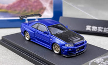 Load image into Gallery viewer, Fuji 1:64 Blue Carbon Skyline GTR R34 Nismo Z-Tune Model Diecast Metal Car New Collection
