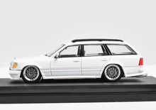 Load image into Gallery viewer, Mortal 1:64 White VIP S124 E300 Wagon Roof Bike Model Diecast Metal Car New
