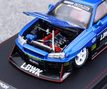 Load image into Gallery viewer, SW 1:64 Blue Black Skyline GTR ER34 LBWK #5 Sports Model Diecast Metal Car New Collection
