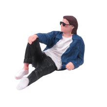 Load image into Gallery viewer, 1:24 Painted Figure Model Miniature Resin Diorama Sand Half Lying Sunglasses Man
