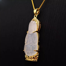 Load image into Gallery viewer, Nature Jade Guanyin Pendant Necklace Gift Jewelry charm Blessing Lucky White G
