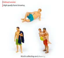 Load image into Gallery viewer, 1:64 Painted Figure Mini Model Miniature Resin Diorama Toy Beach Surfing Couple
