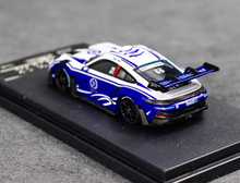 Load image into Gallery viewer, Aurora 1:64 White Blue 992 GT3 RS Sports Model Diecast Metal Car New Collection
