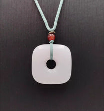 Load image into Gallery viewer, Nature Jade Pendant Necklace Gift Jewelry charm Blessing Lucky White Square Ring
