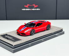 Load image into Gallery viewer, HH 1:64 Red Blue Stripe 458 Speciale Sports Model Diecast Resin Car New Collection
