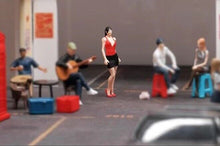 Load image into Gallery viewer, 1:64 Painted Figure Mini Model Miniature Car Scenes Resin Toy Red High Heel Lady
