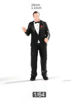 Load image into Gallery viewer, 1:64 Painted Figure Model Miniature Resin Diorama Sand Suit Gentleman Bow Tie New
