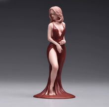 Load image into Gallery viewer, 1:24 Painted Figure Model Miniature Resin Diorama Red Dining Dress Beauty Woman
