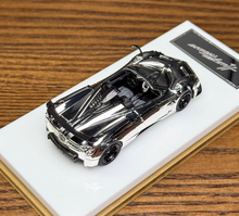 Load image into Gallery viewer, HH 1:64 Plating Silver Huayra Tricolore Convertible Model Diecast Metal Car
