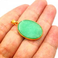 Load image into Gallery viewer, Nature Jade Green Oval Pendant Necklace Gift Jewelry charm Blessing Lucky New a
