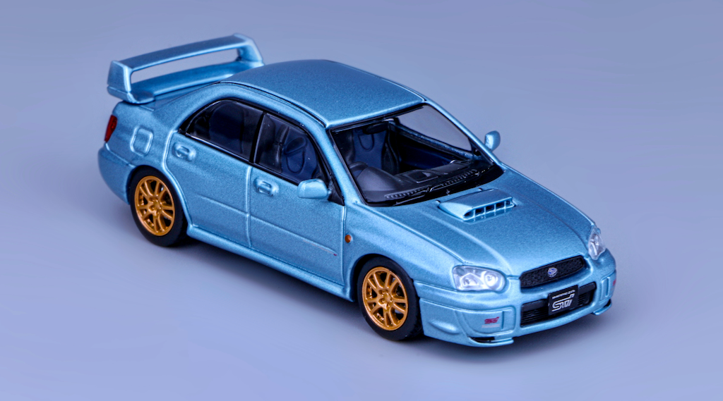 1:64 Furuya Ice Blue Impreza WRX STI VIII 8 Sedan Model Diecast Metal Car New Collection