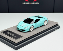 Load image into Gallery viewer, HH 1:64 Light Blue Stripe 458 Speciale Sports Model Diecast Resin Car New Collection
