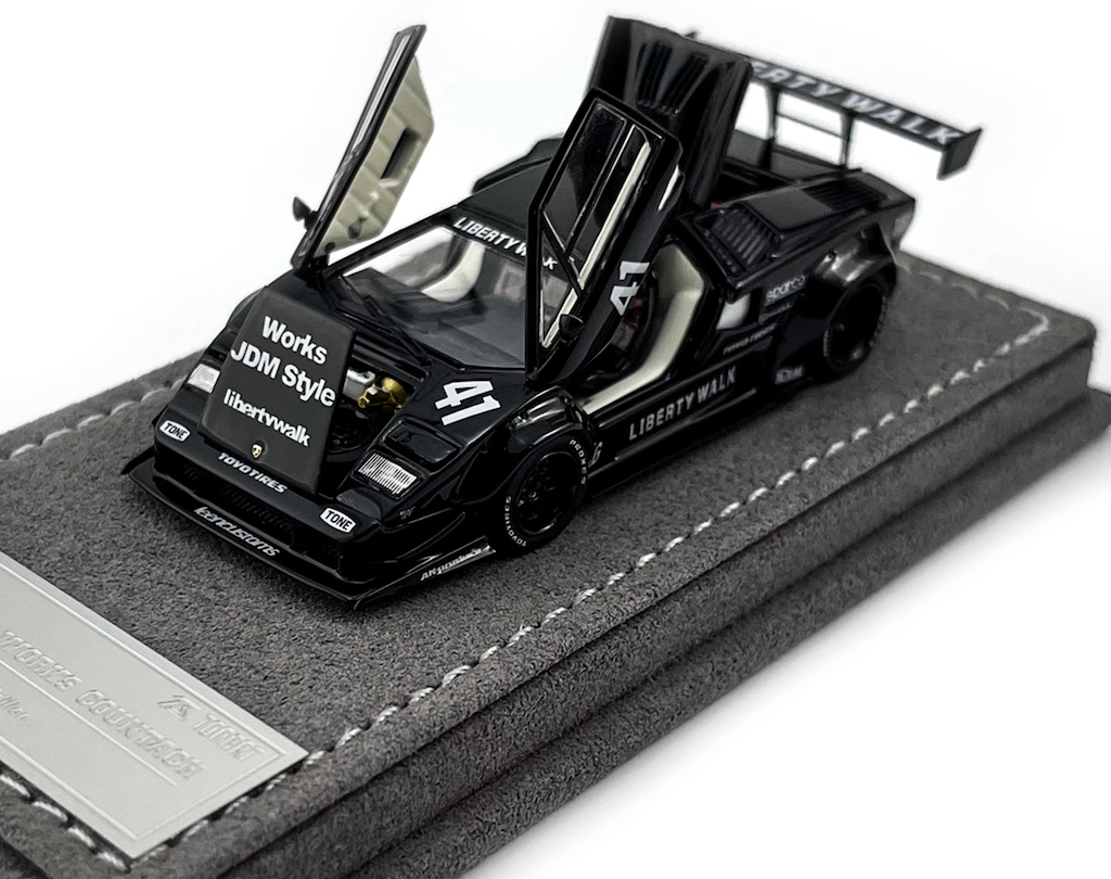 Topart 1:64 Black LBWK Countach #41 Racing Sports Model Diecast Metal Car New Collection