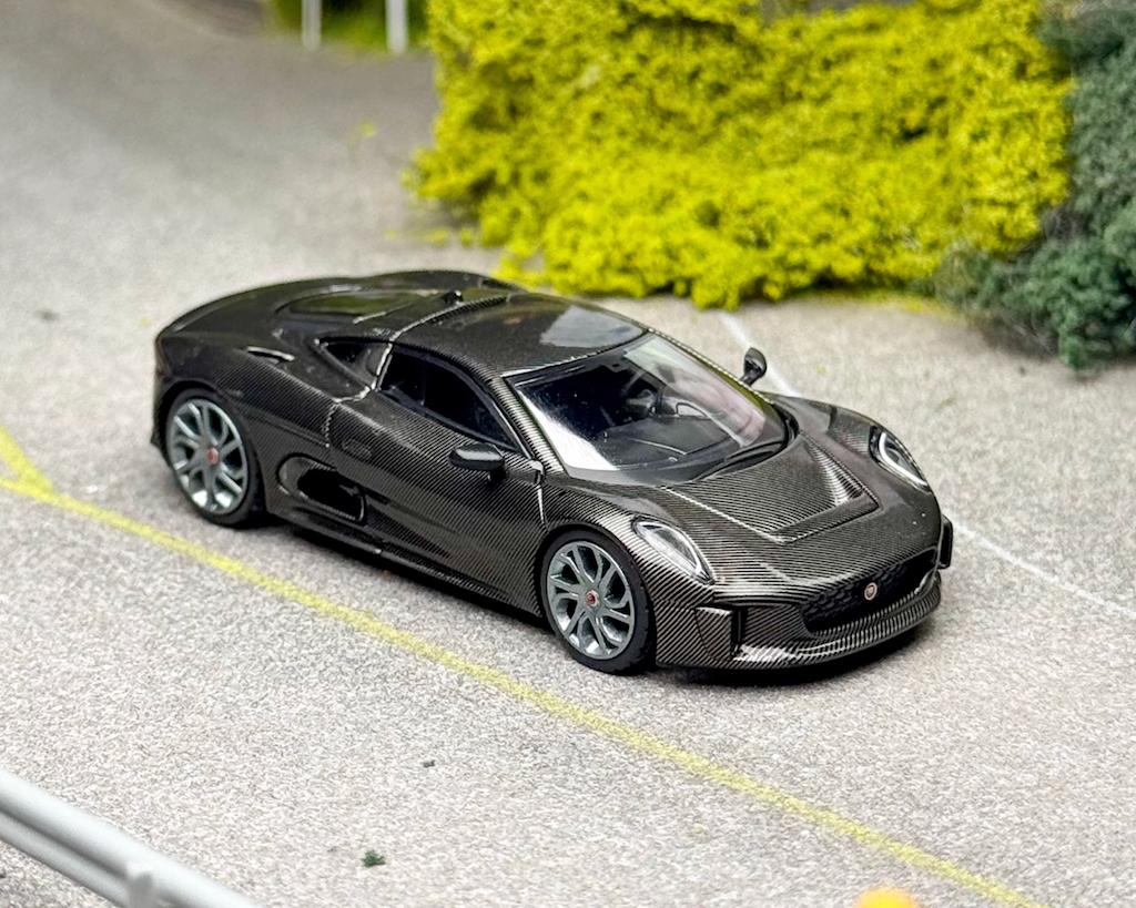 MINIGT 1:64 Black Carbon Jaguar C-X75 Sports Model Diecast Metal Test Car New Collection