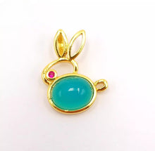 Load image into Gallery viewer, Nature Jade Cute Rabbie Pendant Necklace Gift Jewelry charm Blessing Lucky d
