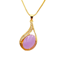Load image into Gallery viewer, Nature Jade Water Drop Pendant Necklace Gift Jewelry charm Blessing Lucky New a
