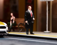 Load image into Gallery viewer, 1:64 Painted Figure Model Miniature Resin Diorama Suit Man Stand Black Old Man
